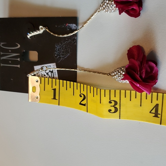 NWT Dangle pink flower rose drop earrings - Picture 5 of 5